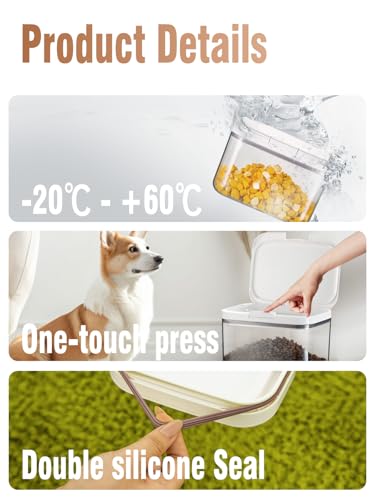 Airtight Dog Food Storage Container 5-10 lbs, Large Pet/Cat Treat Bin with Lids, Pantry Containers for Rice & Flour, withe - color: (D981)-4.5L