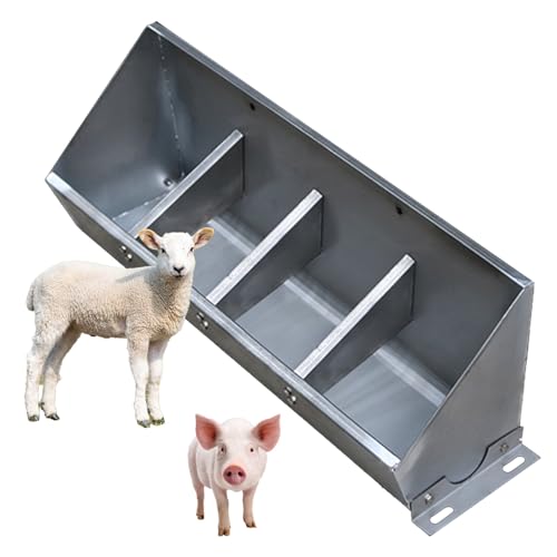 2-in-1 Stainless Steel Animal Feeder & Waterer Trough for Livestock - Durable, Rust-Resistant Farm Supply for Efficient Feeding & Hydration in Pastures - size: 50cm (19 7/10in) - 4 bit