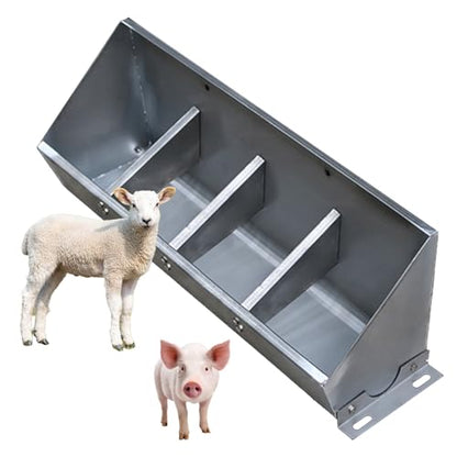2-in-1 Stainless Steel Animal Feeder & Waterer Trough for Livestock - Durable, Rust-Resistant Farm Supply for Efficient Feeding & Hydration in Pastures - size: 50cm (19 7/10in) - 4 bit