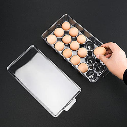 18 Eggs Holder for Refrigerator, Clear Egg Container for Fridge, Kitchen - size: 18 Eggs