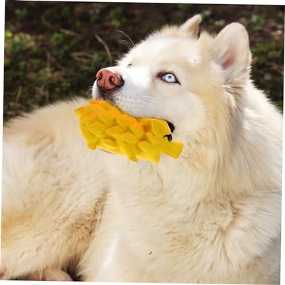 Latex Squeaky Dog Chew for Teeth Grinding Interactive Pet for Large Dogs Puppies Safe Wear Resistant Material for Healthy Chewing and Habit Correction Yellow Pig Shape