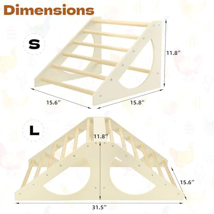 Chicken Roosting Bar Solid Wood Roosting Ladder Poultry Perch Stand Jungle Gym for Backyards Chicken Coops Farms Chicken Toy for Chicks Hens Roosters Large Birds Parrots Macaws S - size: Small
