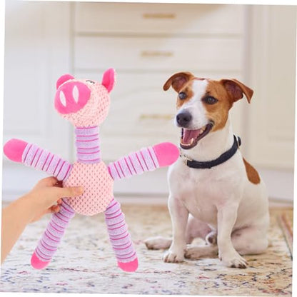 Housoutil Interactive Plush Dog Chewing Toy for Teething and Boredom Relief Cute -Necked Pig