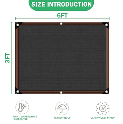 Shade Cloth -for Garden Plants,60-70% Sunblock Shade Neting -for Outdoor Garden Bed Neting Mesh Pergola Patio Lawn Sun Cloth - for Dog Kennel Cover Chicken Coop - size: 3'x6'