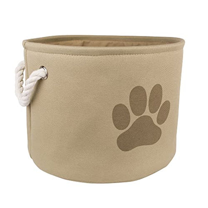 Bone Dry Pet Storage Collection Collapsible Bin, Small Round, Taupe - color: Taupe, size: Small Round