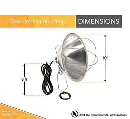 Woods Clamp Lamp with 10 Inch Reflector and Bulb Guard (300 Watt Bulb, 6 Foot Cord) - size: 1 Count (Pack of 1)
