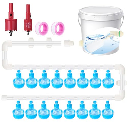 Complete Set Pipeline Automatic Chicken Waterer Cups System with 1/2 PVC Tee Fittings and Other Parts Automatic Poultry Nipple Waterer Chicken Watering Cups for Quail Duck Goose