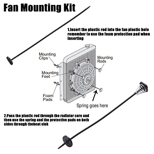 ORAEVY Fan Mounting Kit, Electric Radiator Fan plastic rods Installation Kit Compatible Mount hold Radiator Spal fan, Electric Cooling Fan and Transmission Cooler