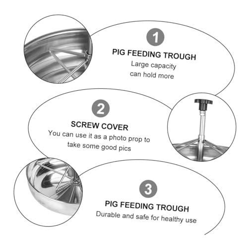 Water Feeder Stainless Steel Trough Livestock Feeder Bowl Easy to Place on Pigpen