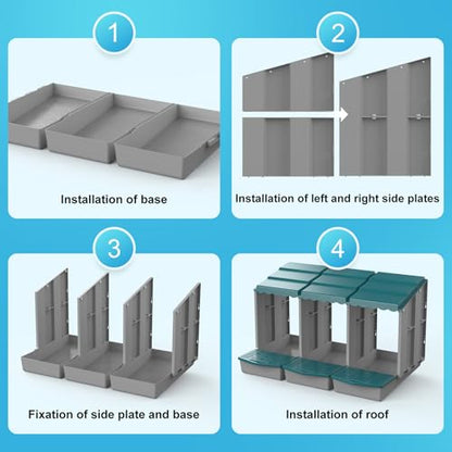 Chicken Nesting Boxes, 1 Hole Laying Boxes,1 Nest Mat, Plastic Roll Away Chicken Nest Box, Egg Roll Out with Perch Eggs Protected Collection Area, Poultry Modular House Egg Coop Nest Perch - size: 19.9"L x 12.0"W x 5.9"H