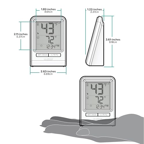La Crosse Technology 308-1409WNH-CBP Battery Operated Wireless Digital Thermometer - White - color: White