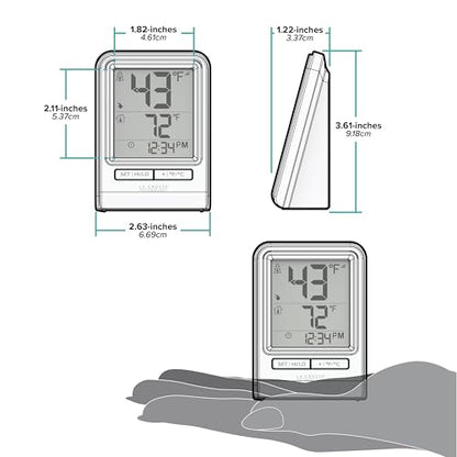 La Crosse Technology 308-1409WNH-CBP Battery Operated Wireless Digital Thermometer - White - color: White