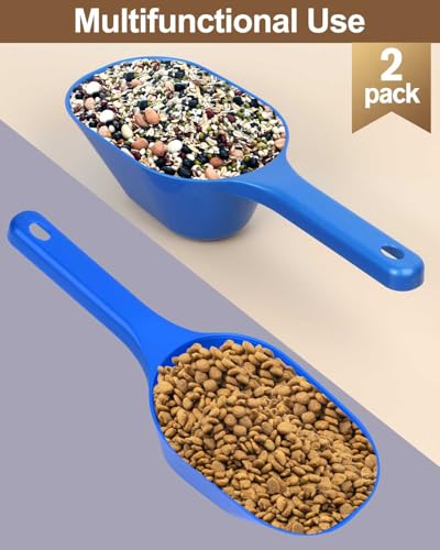 Dog Food Scoop, 1 Cup Pet Food Scoop With Measuring Lines (blue) - color: Blue