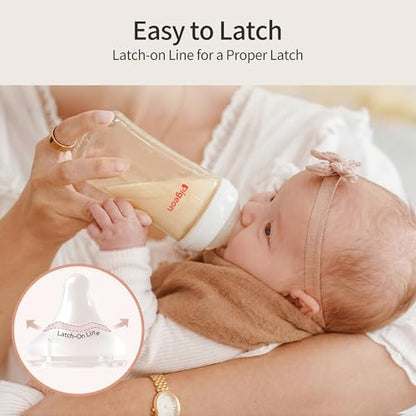 Pigeon PPSU Nursing Baby Bottle Wide Neck, Anti-Colic, Streamlined Body, Natural Feel, Easy to Clean, 8 Oz (Pack of 2), Includes 2pcs M Nipples (3m+) - color: 8 Oz, 2 Packs