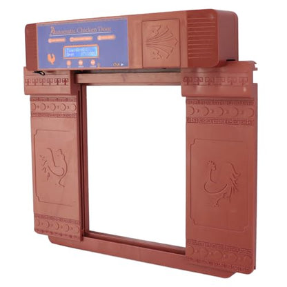 Automatic Chicken Coop Door Opener, Intelligent Double Open Timer LED Display Solar Powered, with Anti Pinch Function Low Battery Reminder, for Chickens Ducks Geese Poultry (Bronze) - color: Bronze