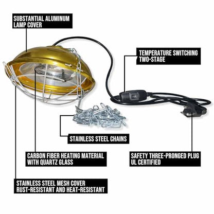 300 Watt Chicken Coop Heater, Professional Heat Lamp for Chickens, Chicks, Rabbit or Ducklings, Full Aluminum Alloy & Waterproof Heat Lamp for Chicken Coops