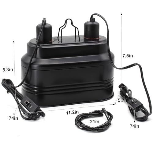 MECESOR Dual Reptile Lamp Fixture with Independent Switches, UVB & Basking Bulb Holder for Glass Terrarium Habitat - Reptile Light Fixture for Bearded Dragons,Turtles,Snakes & Lizards - style: Separate Switches