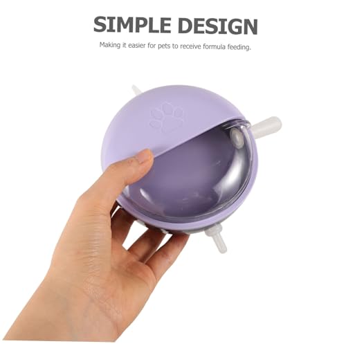 POPETPOP Puppy Feeder Bowl Detachable Bowl for Puppies Kittens Mimics Natural Nursing Posture Easy to Clean Stylish Purple Design for Multiple Pets