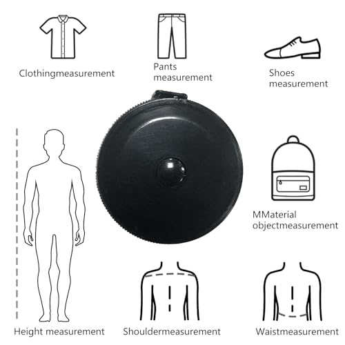 GDMINLO 2 Pack Tape Measure Retractable Measuring for Body Fabric Tailor Cloth Knitting Craft Weight Loss Measurements 60-Inch Soft Pink & Retractable Black Dual Sided Rulers