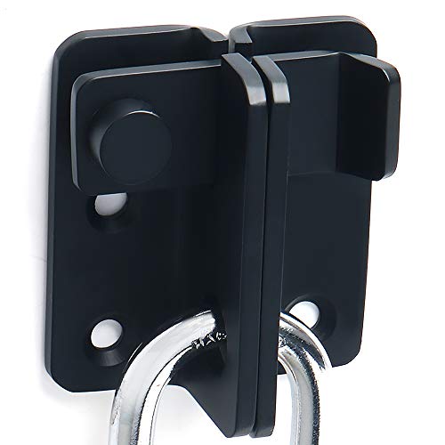 Alise Flip Latch Gate Latch,Black Shed Door Latch Barn Door Lock Shed Lock Shed Latch,Stainless Steel Locking Latches for Shed Barn Fence Chicken Dog Cage Window Cabinet Backyard Garage Doors,L-Size - color: Matte Black, size: Large Size (SS)