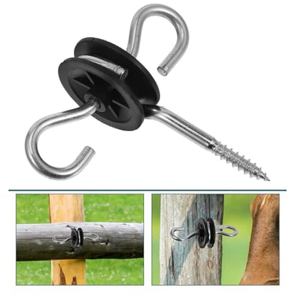 POPETPOP 4pcs Fence Kit Accessories Gate Handles Insulators Conductive Spring for Farm Garden
