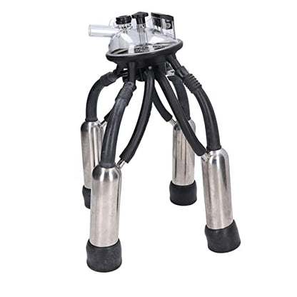 Cow Milking Cluster, Stainless Steel Rustproof Shell Silicone Liners Vacuum Pump Milking Machine Milker Claw with Accessories for Cattle and Sheep