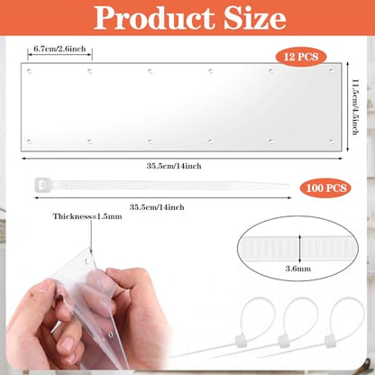 12 Pcs 14" x 4.5" Pet Cage Edge Liner PVC Clear Urine Guard Side Lining Cage Accessories for Rabbit Ferret Hamster Rat Critter Nation