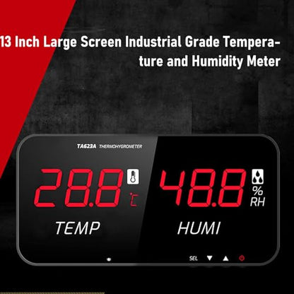 Industrial Temperature and Humidity Meter LED Display Greenhouse Hygrometer Thermometer for Home Office Industrial Settings