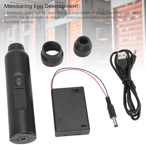 LED Egg Candler, Portable USB Charging Egg Tester Lamp Cool LED Light Candling Lamp for Monitoring Chickens Ducks Quail Eggs Embryo Development
