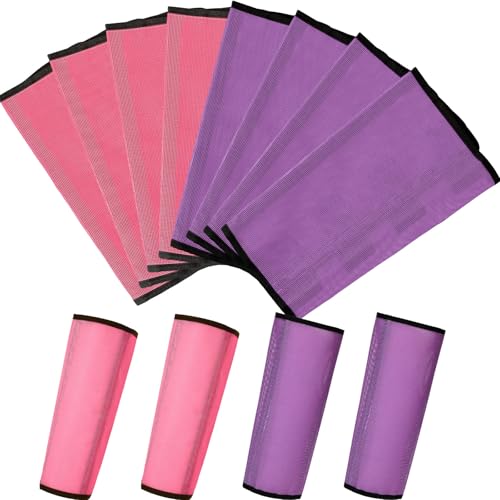 Jexine Set of 8 Mesh Fly Boots for Horse Loose Fitting Non Slip Breathable Horse Fly Leggings Protective Reduces Stress Leg Fatigue Wraps for Preventing Flies Mosquitoes Bite - color: Pink Purple