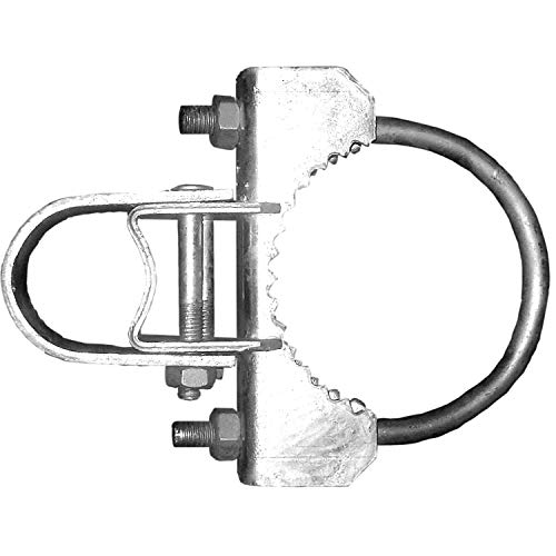Chain Link Fence Bull Dog Commercial Duty Gate Hinge-for 2-3/8" Outside Diameter Gate Post/Pipe & 1-5/8" Thru 1-7/8" Gate Frames-Galvanized Chain Link Post Gate Hinge -Includes Nuts/Bolts - size: 2-3/8" Post - 1-5/8 & 1-7/8" Gate Frames