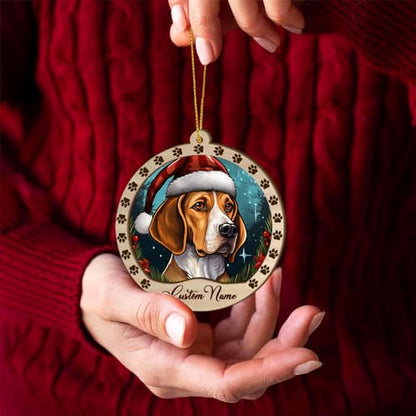 Personalized American Foxhound Ornament, American Foxhound Christmas Ornament, Custom Name American Foxhound Dog Suncatcher for Christmas Tree - color: American Foxhound