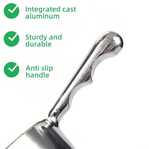 Heavy-Duty Cast Aluminum Kitchen Scoop - Rust-Proof, Ergonomic S-Handle Ice Cube Endurance Scoopfor Ice, Candy, Popcorn, Coffee Beans, Flour & Pet Food - Commercial-Grade Durable Design (M（12oz）) - size: M（12oz）