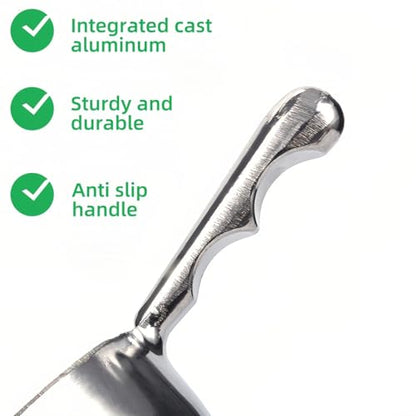 Heavy-Duty Cast Aluminum Kitchen Scoop - Rust-Proof, Ergonomic S-Handle Ice Cube Endurance Scoopfor Ice, Candy, Popcorn, Coffee Beans, Flour & Pet Food - Commercial-Grade Durable Design (S（5oz）) - size: S（5oz）