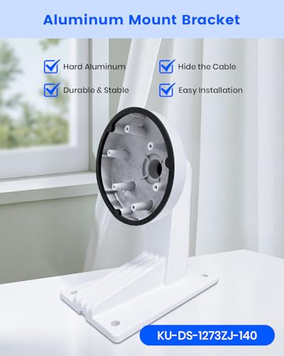 Wall Mount Bracket Aluminum Alloy Arm for IP Dome Security Cameras, Holder Outdoor Junction Box Cable Pole Mounting Arm (White) - size: Pole Bracket 1 for Bullet Cam