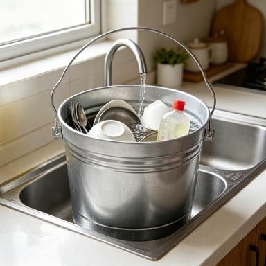 6 Gallon Galvanized Steel Storage Can with Locking Lid - Latching Metal Pail for Dry Goods, Livestock Feed & Outdoor Use