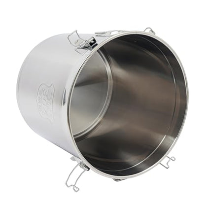 DYNAMI 12.7Gal 304 Stainless Steel Rice Storage Container,Extra Large Food Grade Canister,40-90Lbs Sealed Rice Bucket with Airtight Lid and Locking Buckle,for Rice, Flour, Grain (48L)