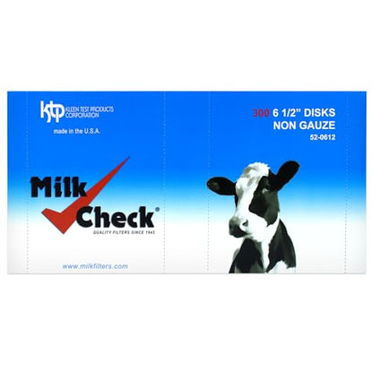 Milk Check 6.5" Disk Filter Non-Gauze (300 Filters) - Since 1944