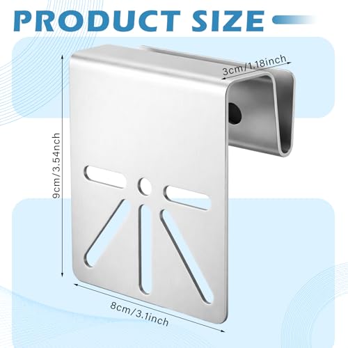 2 Pcs Standard Size Gutter Mount Stainless Steel Bracket No-Drill Anti-Rust Solar Security Camera Holder with Stainless Screws Gutter Mount for Security Camera Outdoor Use