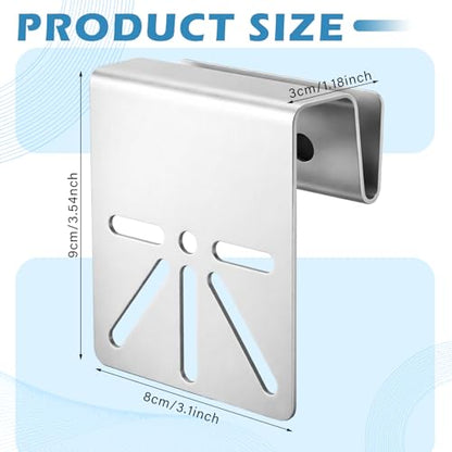 2 Pcs Standard Size Gutter Mount Stainless Steel Bracket No-Drill Anti-Rust Solar Security Camera Holder with Stainless Screws Gutter Mount for Security Camera Outdoor Use