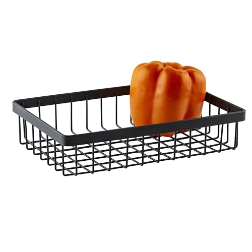 G.E.T. WB-962-MG Rectangular Metal Storage Wire Basket for Pantry, Produce and More, 9" x 6" x 2", Gray - size: 9" x 6", style: 2" Deep