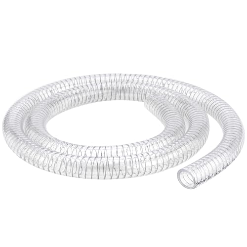 1-1/4"id-5ft PVC Reinforced Tubing Steel Wire Suction Flexible Hose Vinyl Tubing Heavy Duty PVC Vacuum Hose Drain Fuel Oil Gas Water for Marine Bilge Pump Pond Spa - size: 1-1/4"ID, style: 5 feet