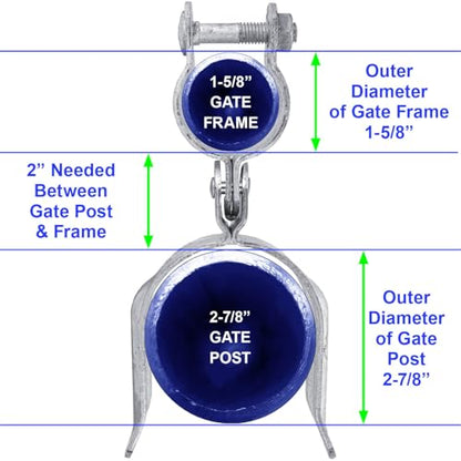 Heavy Duty Fork Latch (Bolt in) 1-7/8" x 2-7/8" Galvanized Pressed Steel - size: 1-7/8" x 2-7/8"