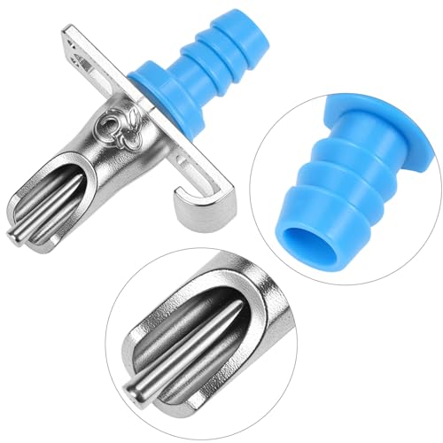 QWORK Automatic Rabbit Watering Kit with 6 Nipple Drinker Feeders, 16-Foot Hose, and Barb Fittings Connector, 1/2" G Thread