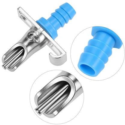 QWORK Automatic Rabbit Watering Kit with 6 Nipple Drinker Feeders, 16-Foot Hose, and Barb Fittings Connector, 1/2" G Thread