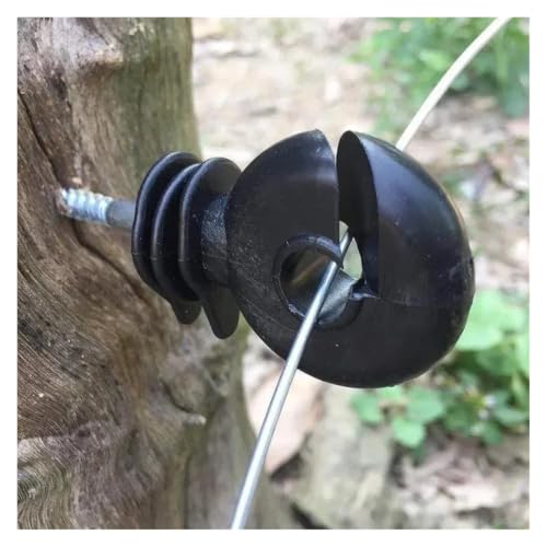 Electric Fencing Ring Insulators Electric Fence Insulators Screw in for Wood Post Easy Install Ranch Farm Fencing Supplies All Weather(10pcs) - color: 10pcs