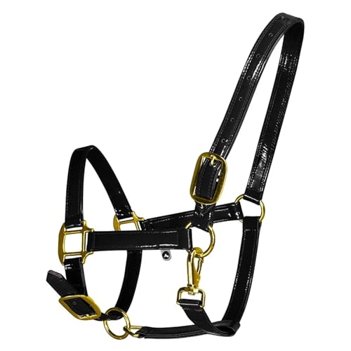 Cattle Halter Horse Halters Microfiber Leather Equestrian Equipment Bridle Head Collar Horseback Stable Protective(Black,Small) - color: Black, size: Small