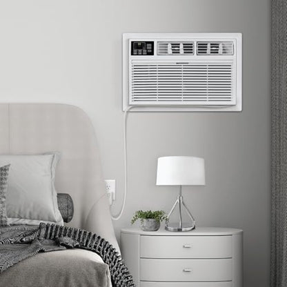 Whirlpool 12,000 BTU Through the Wall Air Conditioner, 115V, Cools up to 550 Sq. Ft for Living Room, Bedroom, Kitchen, Apartment, with Dehumidifier, Remote Control, Digital Display, 24H Timer, White - size: 12,000 BTU