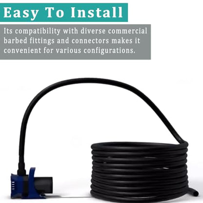 Black Vinyl Tubing 3/8” ID × 1/2” OD - 50 Feet PVC Flexible Plastic Tube Hybrid Hose, Transfer Water Air Oil for Pond Fountain Garden, Non-toxic and BPA free - size: ID 3/8 INCH, style: 50 Feet