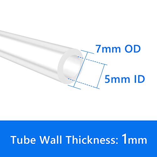 Quickun Pure Silicone Tubing, 5mm ID x 7mm OD High Temp Food Grade Tube Pure Silicone Hose Tube for Home Brewing, Beer Line, Kegerator, Wine Making, Aquaponics, Air Hose by Proper Pour (9.84 Ft) - size: 5mmx7mm, style: 9.84Ft (3meters)